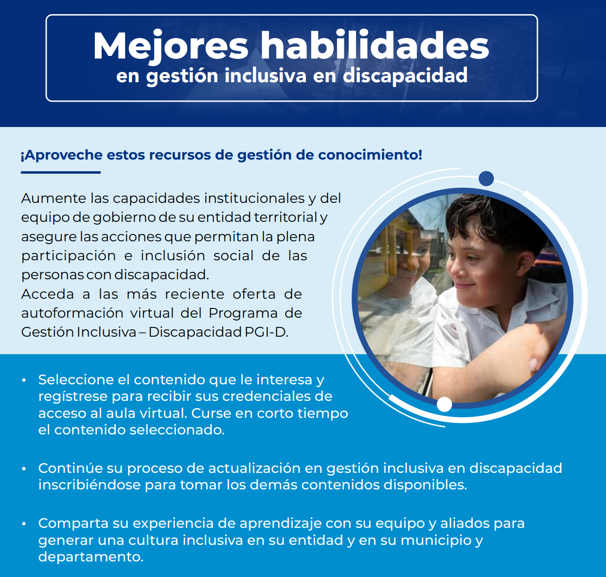 Mejores habilidades en gestión inclusiva en discapacidad